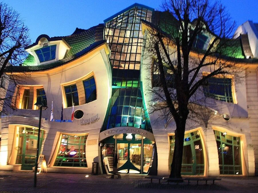 Krzywy Domek, the crooked house in Sopot, Poland