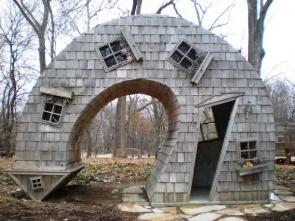 The Twisted House sculpture in Indianapolis