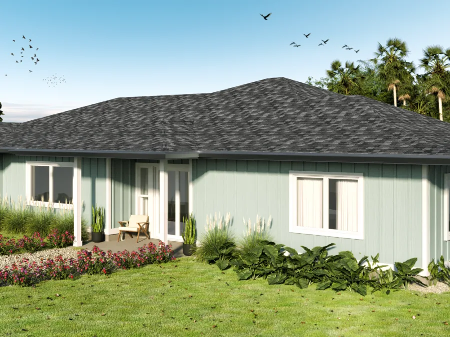 The Punalei Elua, a Tropical style house plan