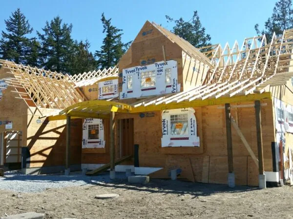 Deep eaves and exposed detailing on the Langley Craftsman