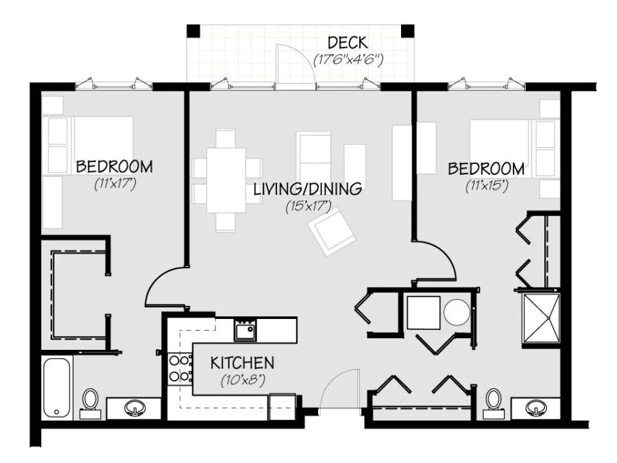 The Babine suite floor plan at Ptarmigan Meadows
