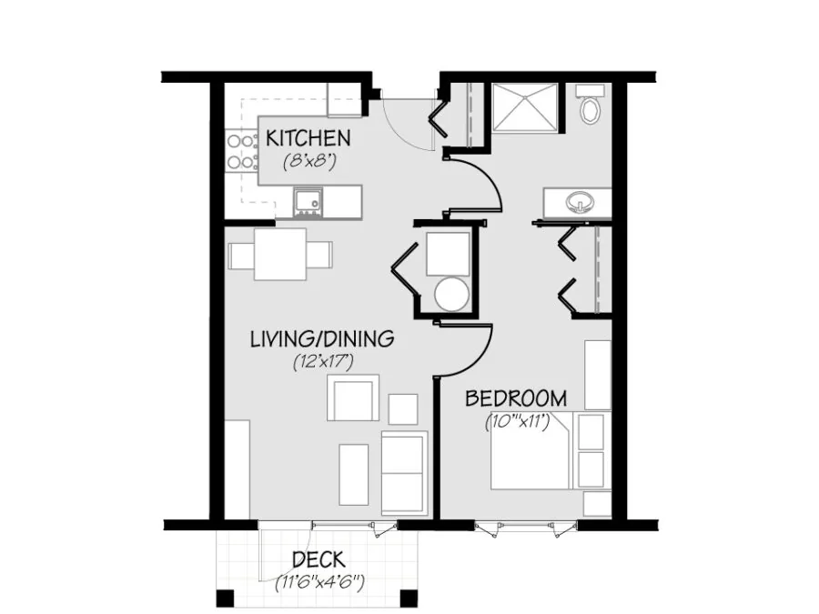 The Bulkley suite floor plan at Ptarmigan Meadows