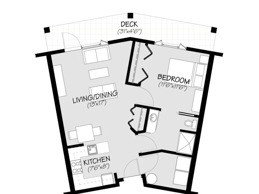 The Driftwood suite floor plan at Ptarmigan Meadows