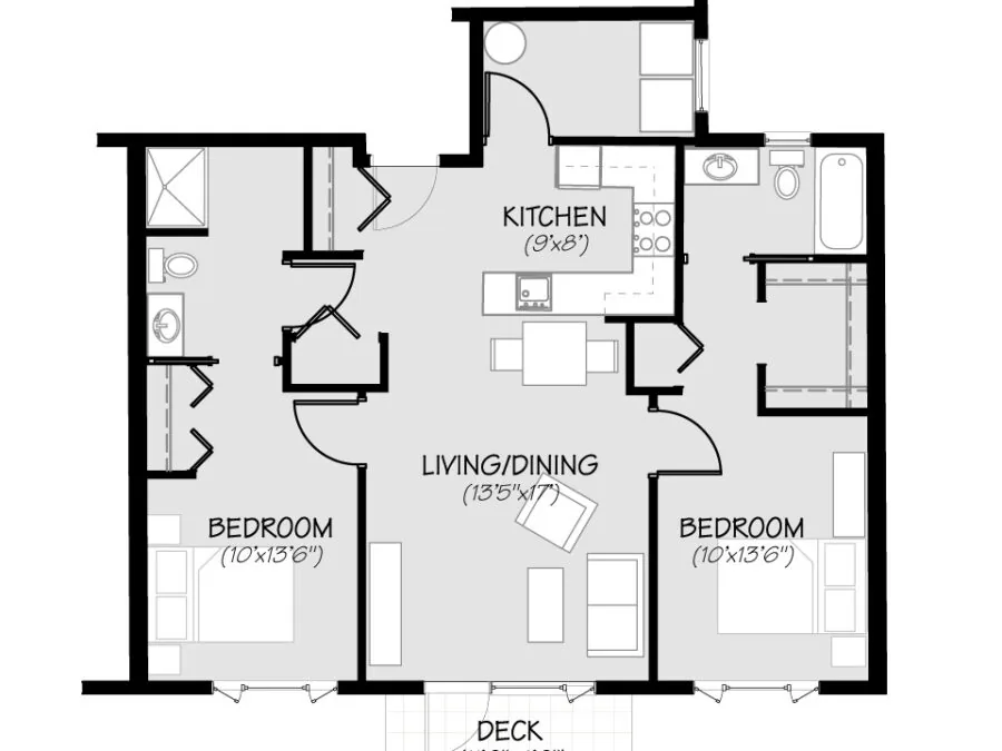The Hudson Bay suite floor plan at Ptarmigan Meadows