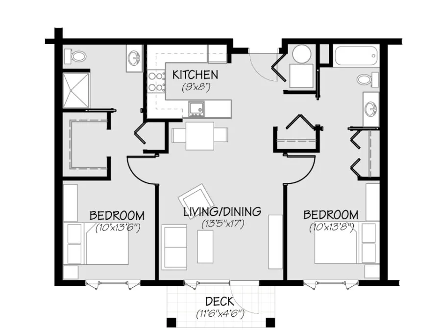 The Skeena suite floor plan at Ptarmigan Meadows