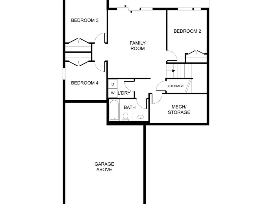 Floor plan layout showing multiple bedrooms, bathrooms, kitchen, living areas, and garage with labeled rooms and dimensions. (3 of 4)
