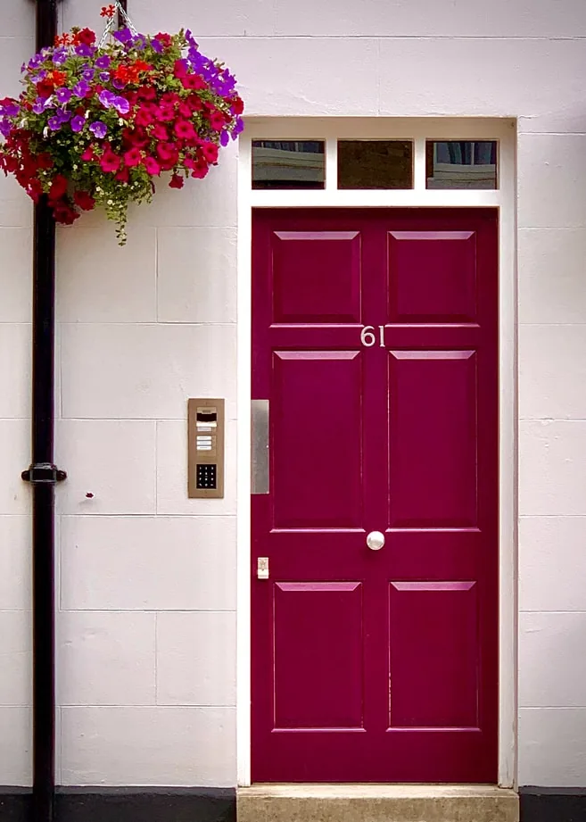 A steel exterior door