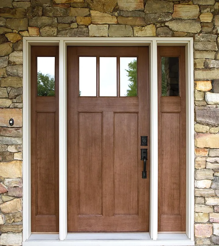 A fiberglass exterior door