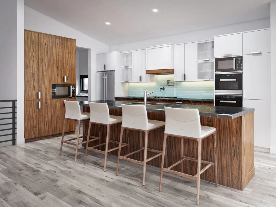 The Livingston's kitchen featuring wood accents and stainless steel appliances (3 of 6)