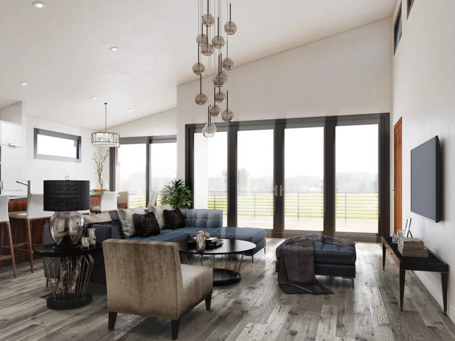 The spacious and well-lit living room of the Livingston plan (2 of 6)