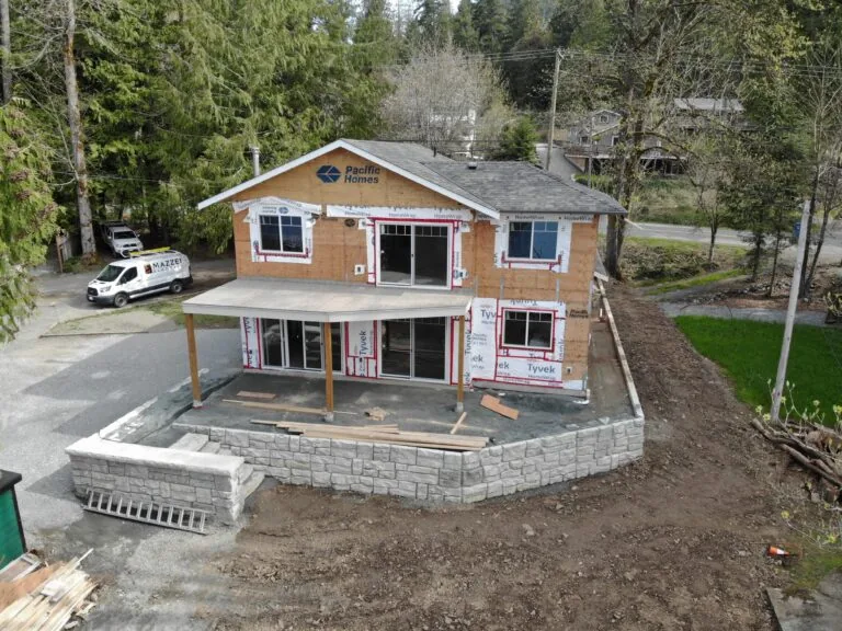 Front view of the luxury lakefront home
