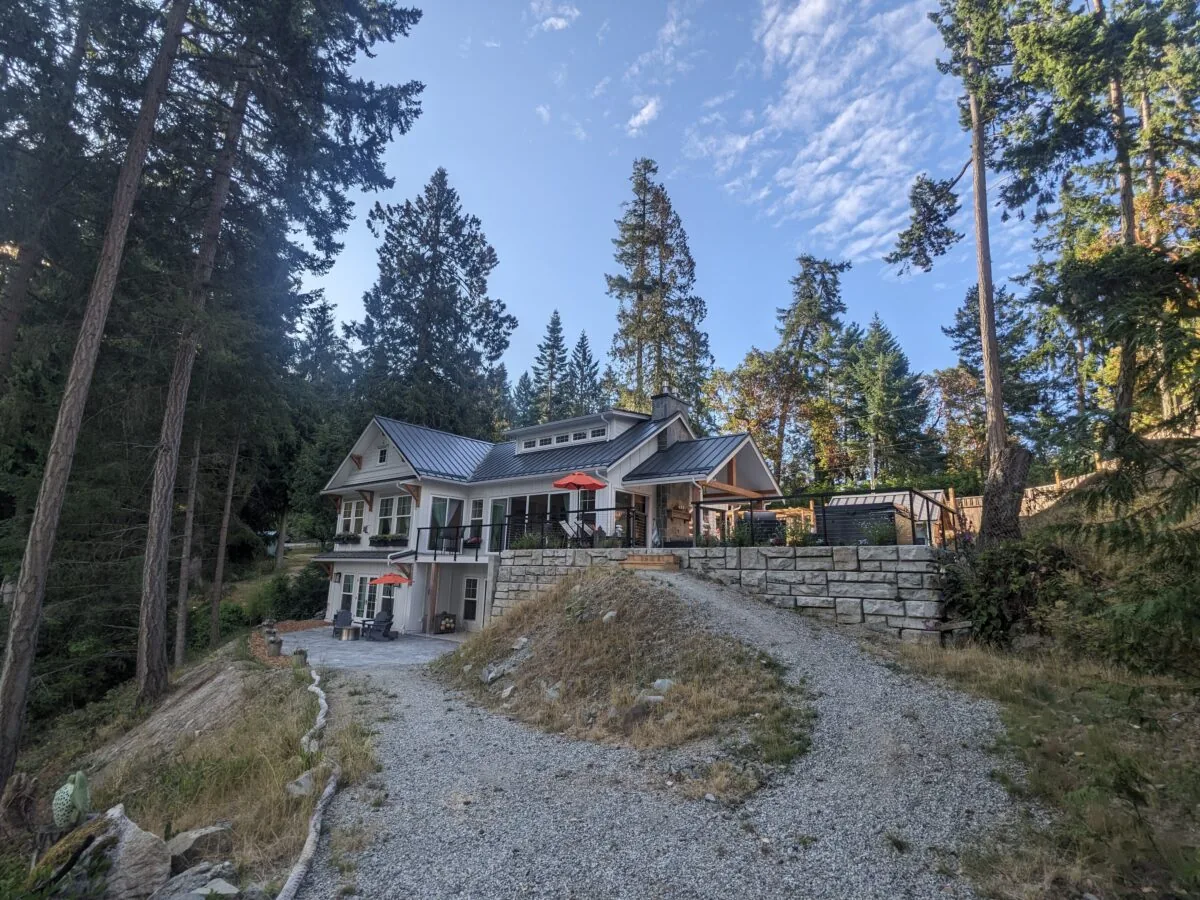 View of the back of the custom home