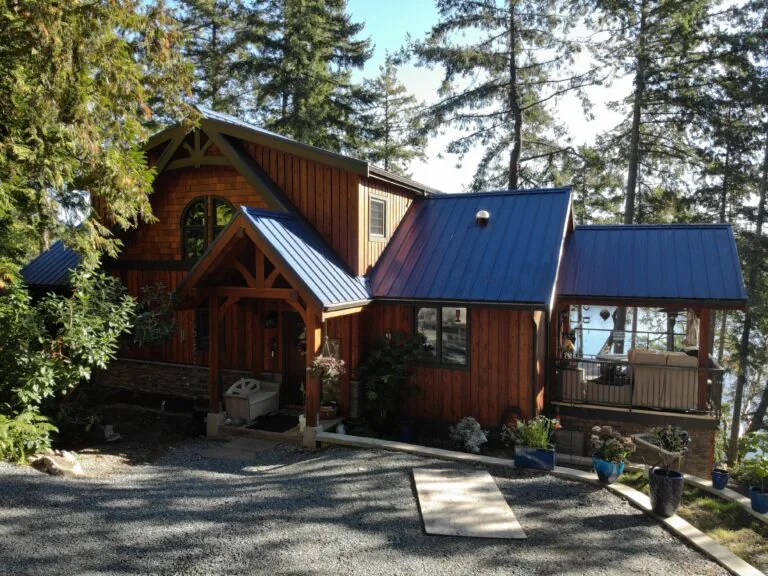 Front view of new three story house