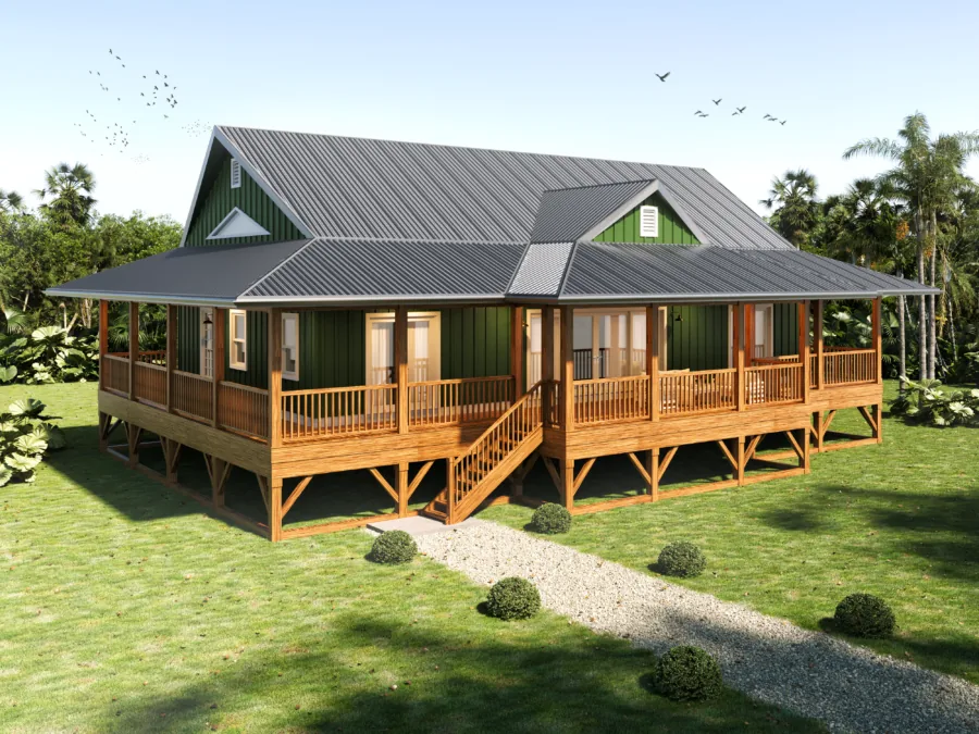 The Puna Ekolu, a Tropical style house plan