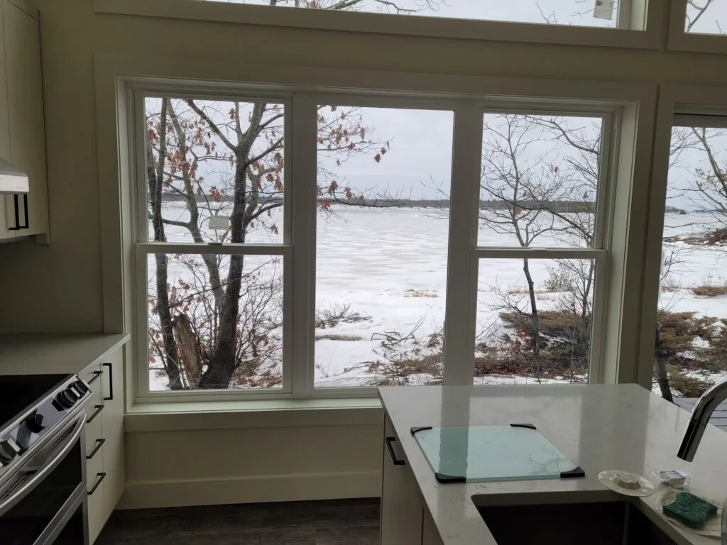 View from the kitchen overlooking one of Ontario's Great Lakes