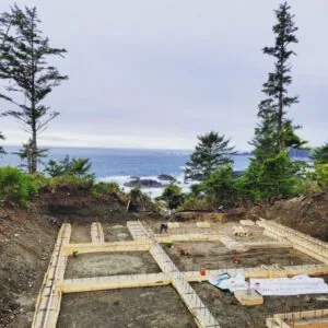 The foundation of the house plan with a view