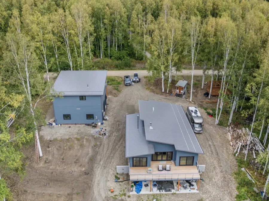 A timber frame mountainside home built from a Pacific Homes package
