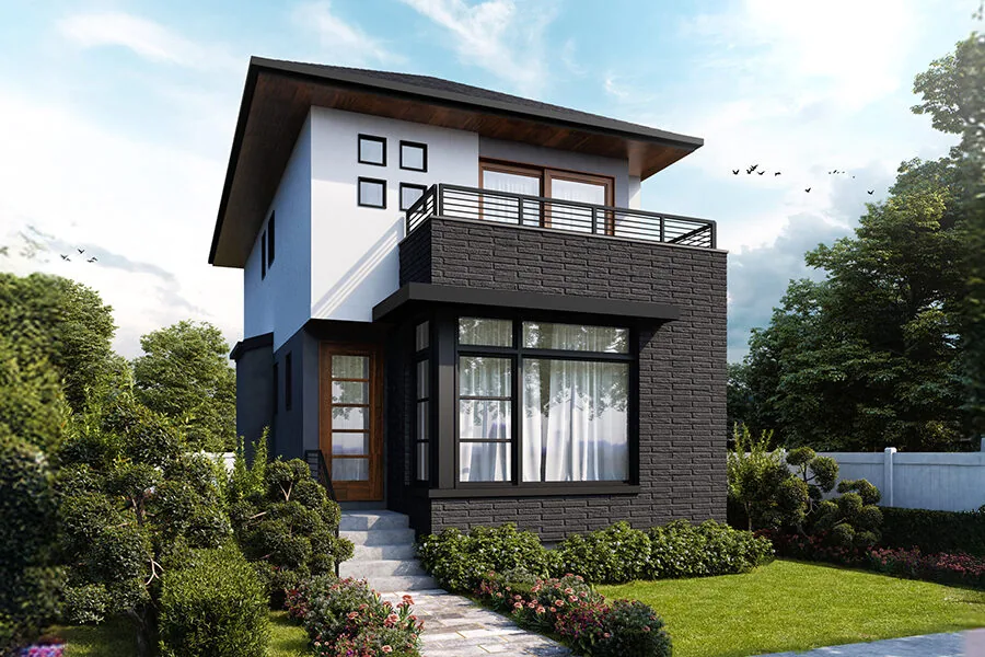 The Newport is a modern, two-story home with three bedrooms and two and half bathrooms. (1 of 6)